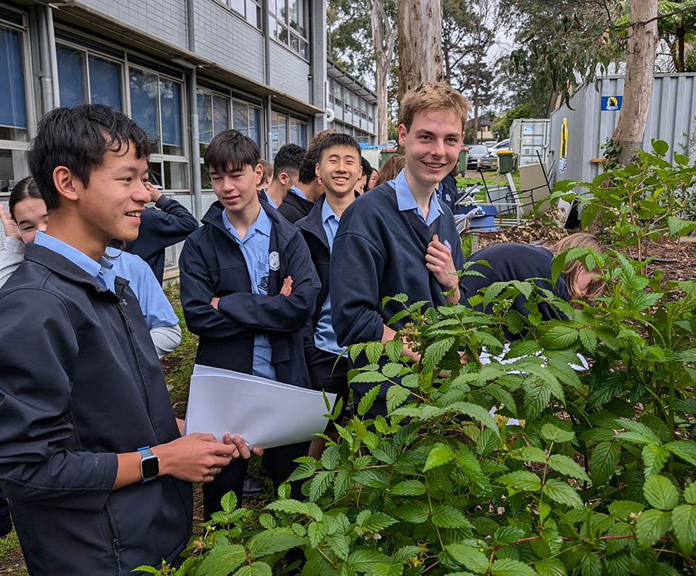 Students in garden