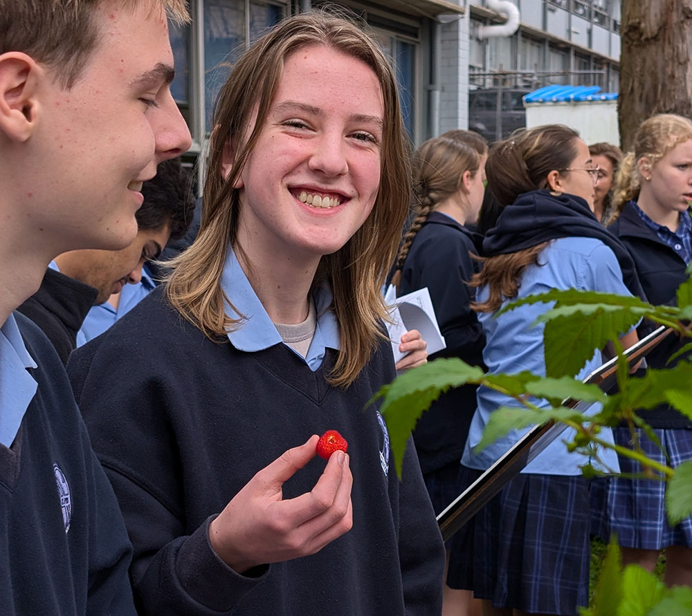 Students in garden