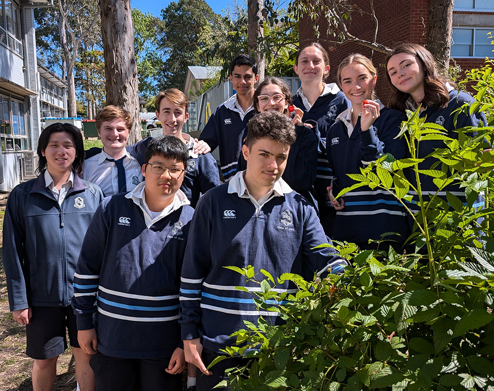 Students in garden